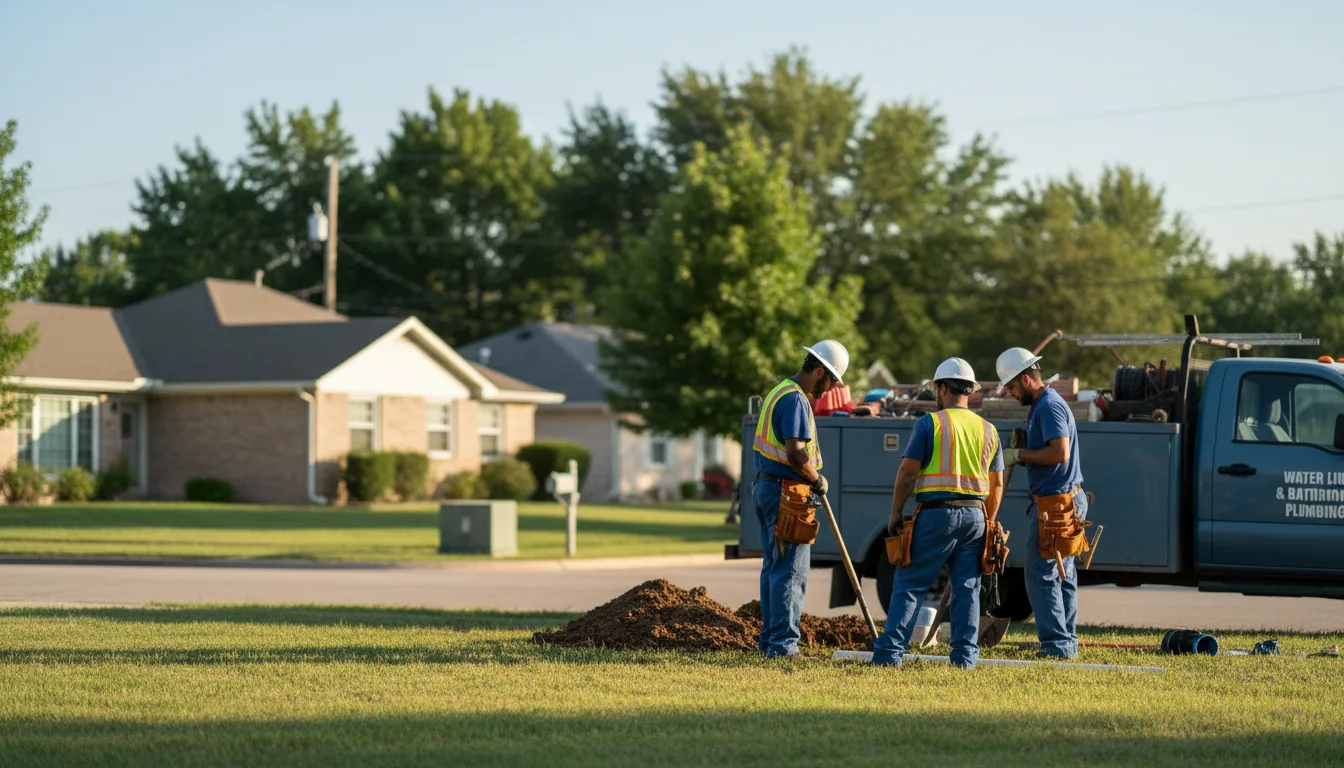 Residential water line and bathroom plumbing service in Stevens, PA